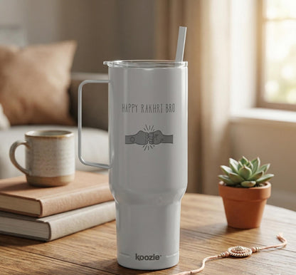 Happy Rakhi Bro Tumbler | Insulated Stainless Steel Cup (40oz)
